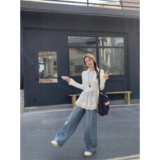 批发德绒法式复古<b class='q'>长袖</b><b class='q'>t</b><b class='q'>恤</b>女新款秋冬季蕾丝打底衫胖MM遮肉显瘦上衣