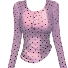 批发气质性感辣妹风波点圆领长袖T恤女秋冬<b class='q'>时尚</b>小众弹力修身内搭上衣