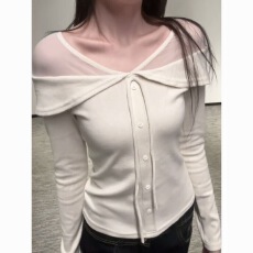 批发纯欲微透<b class='q'>网纱</b>拼接黑色长袖t恤女秋冬设计感修身显瘦辣妹打底<b class='q'>上衣</b>