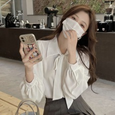 批发超软四面弹 蝴蝶结<b class='q'>衬衫</b>女设计感小众新款春别致高级感长袖<b class='q'>OL</b>上衣