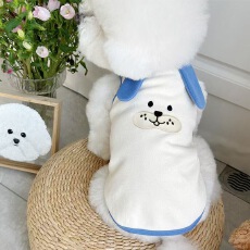 批发跨境春秋新款日韩ins风德绒棉猫咪<b class='q'>衣服</b>泰迪比熊贵宾刺绣背心