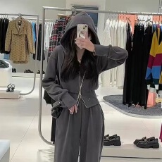 批发网红运动服时尚套装女2025<b class='q'>春</b>秋季新款连帽卫衣休闲长裤两件套