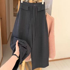 批发老钱风慵懒风系带西<b class='q'>装</b><b class='q'>裤</b>2026夏新款<b class='q'>韩版</b>气质简约百搭休闲直筒<b class='q'>裤</b>女