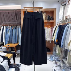 批发2026老钱风新款高腰系带阔腿裤宽松显瘦百搭<b class='q'>休闲</b><b class='q'>长裤</b>垂感西裤女