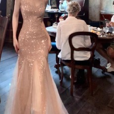 批发重工亮片拼接网纱<b class='q'>鱼尾</b>裙海边度假吊带连衣裙