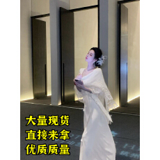 批发雅乔定制京洛佳人 立体花朵温柔白月光<b class='q'>长袖</b><b class='q'>连衣裙</b>