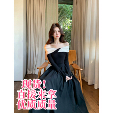 批发木子李的李<b class='q'>黑白</b>奢影秋冬小众气质赫本风法式上衣小黑裙时尚套装