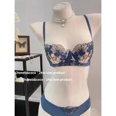 批发琉璃花半杯性感蕾丝内衣<b class='q'>夏</b>季超薄款刺绣文胸套装二分之一杯纯欲