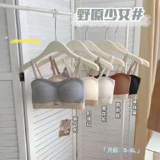 批发原野少女螺纹无钢圈小胸聚拢内衣女舒适透气抹胸式<b class='q'>文胸</b>罩