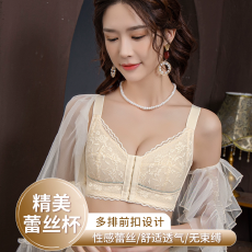 批发<b class='q'>前</b><b class='q'>扣</b>内衣女大胸显小薄款调整型防下垂收副乳无钢圈聚拢大码<b class='q'>文胸</b>罩