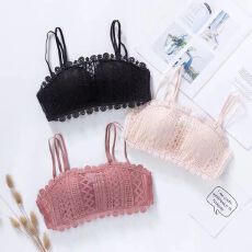 批发艾薇薇抹胸内衣女无钢圈聚拢防滑小胸罩<b class='q'>夏</b>季天裹胸式性感文胸套装