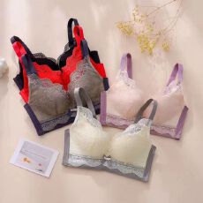 批发内衣女<b class='q'>夏</b>季小胸聚拢显大无钢圈胸罩薄款收副乳防下垂文胸套装