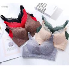 批发红妆恋人无钢圈文胸防下垂胸罩内衣女薄款聚拢调整型收副乳胸套装