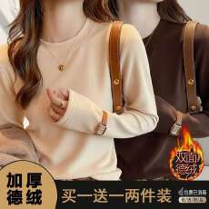 批发9个色安可拉红穿搭德绒圆领<b class='q'>打底衫</b>女内搭早秋<b class='q'>新款</b>立领T恤上衣