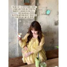 批发2026夏季新款<b class='q'>大码</b>女装嫩黄色泡泡袖蓬蓬上衣可爱甜美初秋