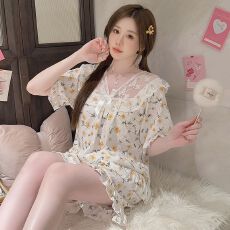 夏季新款睡衣女士云朵棉短袖短裤可爱甜美高级感公主风家居服套装