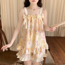 批发带胸垫<b class='q'>睡衣</b>女夏季2026新款云朵棉吊带家居服两件<b class='q'>套装</b>甜美可爱网红