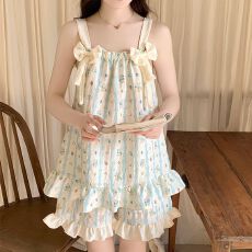 批发带胸垫<b class='q'>睡衣</b>女夏季2026新款云朵棉吊带家居服两件<b class='q'>套装</b>甜美可爱网红