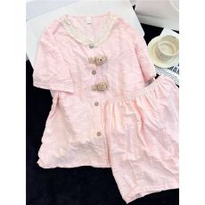 批发夏季双短<b class='q'>小熊</b>睡衣女春秋夏季短袖长裤短裤套装开衫家居服