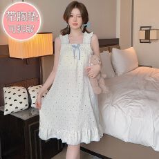 高级感水墨印花吊带睡裙清凉透气夏季薄款缎面吊坠感夏天居家睡裙