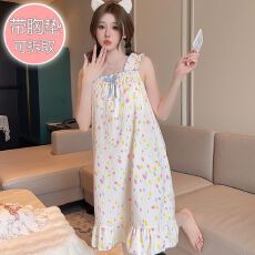 高级感水墨印花吊带睡裙清凉透气夏季薄款缎面吊坠感夏天居家睡裙