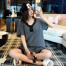 批发夏季新款纯棉网红风公主风套头短袖<b class='q'>短裤</b>睡衣<b class='q'>女</b>套装