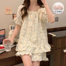 批发带胸垫睡衣<b class='q'>女</b>夏季2026新款云朵棉吊带家居服两件套装甜美可爱网红