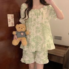 批发带胸垫睡衣<b class='q'>女</b>夏季2026新款云朵棉吊带家居服两件套装甜美可爱网红