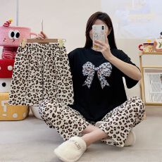 批发新款夏季三件套睡衣女简约圆领套头舒适仿棉家居<b class='q'>服</b>