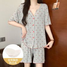 批发夏季新款女士慵懒睡衣<b class='q'>短袖</b>莫代尔凉感舒适韩版家居服套<b class='q'>装</b>春秋外穿