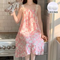 批发带胸垫睡衣女夏季2026新款<b class='q'>吊带</b><b class='q'>睡裙</b>云朵棉家居服甜美可爱可外穿