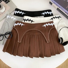 批发设计感美式辣妹高腰显瘦<b class='q'>百褶</b>防走光A字半身裙<b class='q'>短裙</b>女2026春夏新款