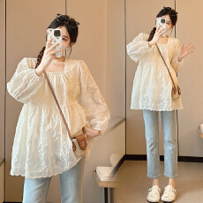 批发孕妇装2025<b class='q'>夏</b>季新款娃娃衫小清新宽松显瘦时尚百搭孕妇减龄上衣