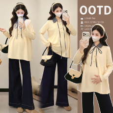 批发2026新款孕晚期秋装高弹长袖遮肚刺绣简约纯色保暖打底衫外穿