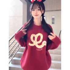 批发实码600克7针新款毛衣绒温柔风奶fufu软糯大码宽松秋冬内搭印花女