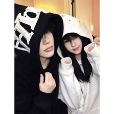 批发原版尺寸 原版大绣花 纯棉复合高街贴布字母刺绣帽<b class='q'>衫</b>卫衣女秋冬