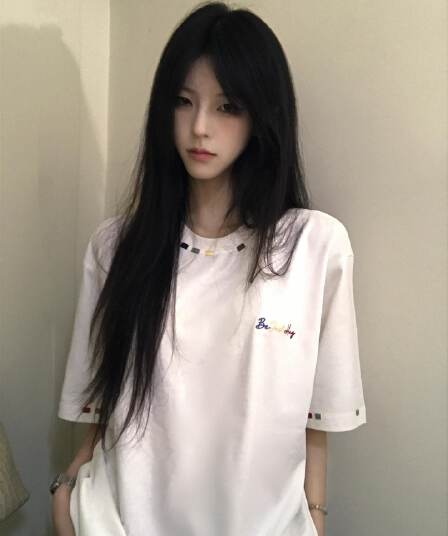 순면 240 그램 원본 자수 품질 업그레이드 여름 폭발 캐주얼 미니멀리즘 바람 루즈핏 디자인 반팔 티셔츠 여성