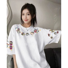 批发纯棉240克原版刺绣品质升级新款设计可爱百搭夏季爆款短袖T恤女
