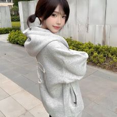 批发原版做工尺寸（铁拉链+绣花+订珠+内抽）秋冬2026年美式高街钉珠