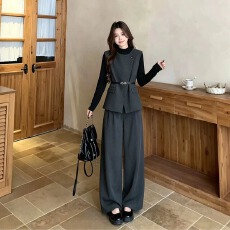 批发秋冬套装女2026新款今年流行爆款大码一整套穿搭高级感职业三件套