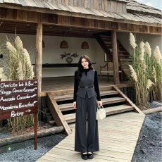 批发大码三件套装女2026秋季新款马甲阔腿裤职业气质穿搭一整套高级感