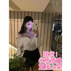 批发J11 Studio/黑白2色设计感重工钉钻宽松遮肉显瘦长袖时髦百搭衬衫