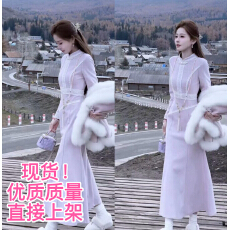 批发分割式加绒鱼尾<b class='q'>旗袍</b>