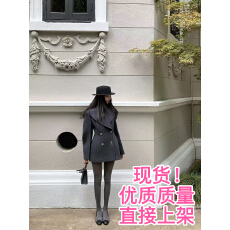 批发区区欧阳  gv*c冷都女羊毛翻领沙漏腰西装双排扣外套
