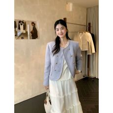 批发2025新款小香风西装内里加羽绒外套女秋冬高级感小个子<b class='q'>短款</b>上衣