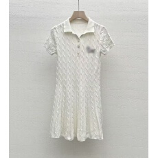 批发2026夏季新款 糖果色扭绳麻花针织翻领<b class='q'>连衣裙</b>