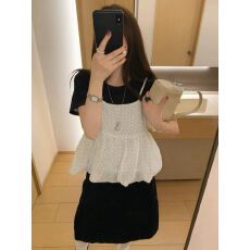 批发2026夏季新款韩系百搭波点吊带上衣+内搭<b class='q'>打底衫</b>时尚减龄两件套