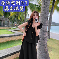 批发休闲甜美减龄<b class='q'>套装</b>女夏新款学院风初秋穿搭小飞袖半身裙气质两件套