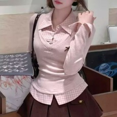 批发羊绒2*2 300克  小清新修身甜美<b class='q'>衬衫</b>上衣女独特<b class='q'>长袖</b>