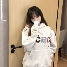 批发薄款/加绒 原版做工 刺绣 后包领【纯棉华棉复合】卫衣女